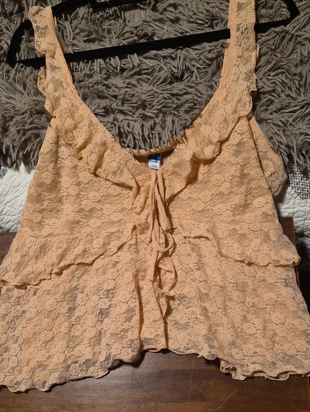 Old Navy Peach Lace Ruffle Camisole